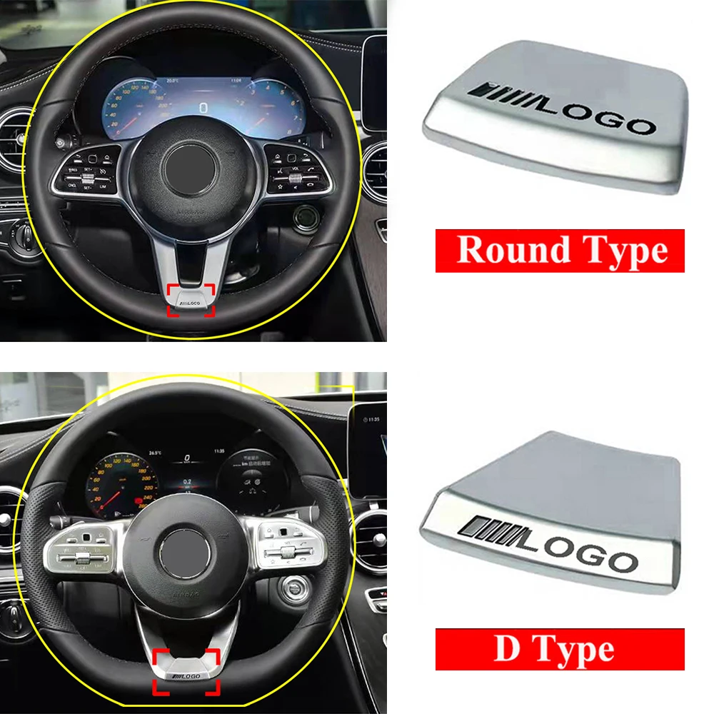 

Car Steering Wheel Sticker Auto Logo 3D Metal Trim Cover For Mercedes Benz AMG W204 W205 W203 W211 W212 W201 W210 C200 C260 C300