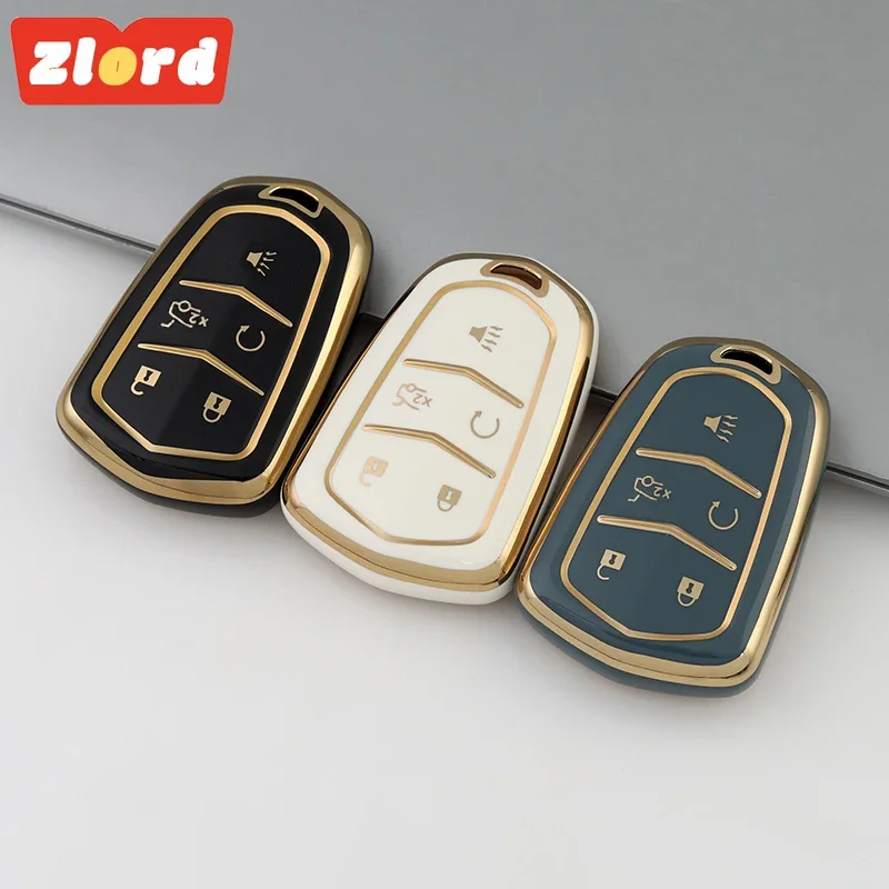 5-кнопочный чехол из ТПУ для автомобильного брелока защитная сумка подходит Cadillac