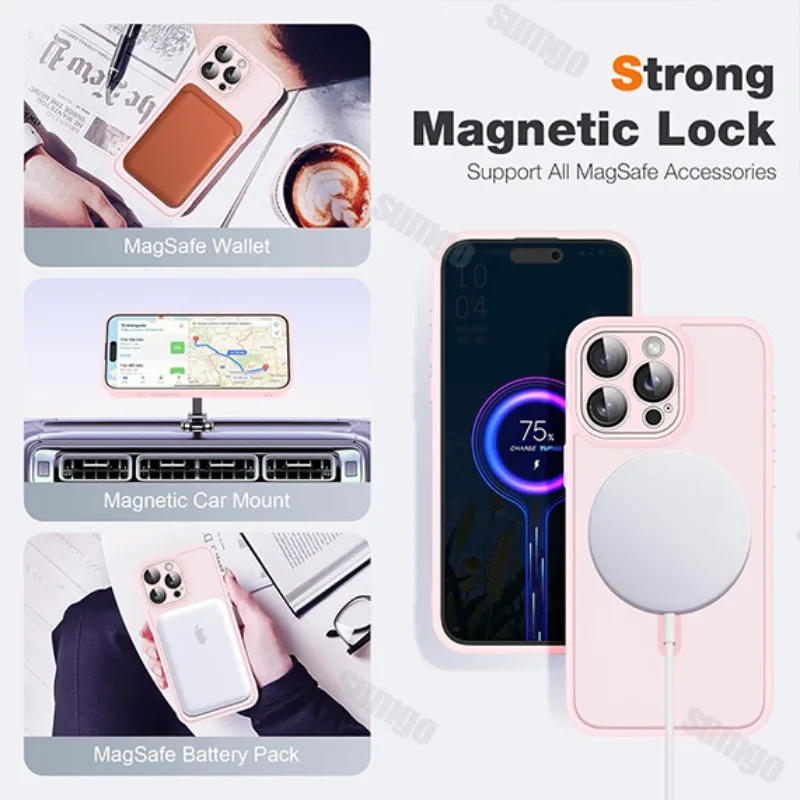 Матовый полупрозрачный 16-розовый противоударный чехол для телефона iPhone 16 15 14 13 12