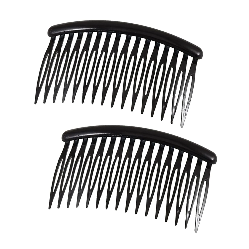 

2pcs French Side Combs Hair Combs Side Comb Clips Flexible Hair Comb for Fine Hair Accessory ( Black )
