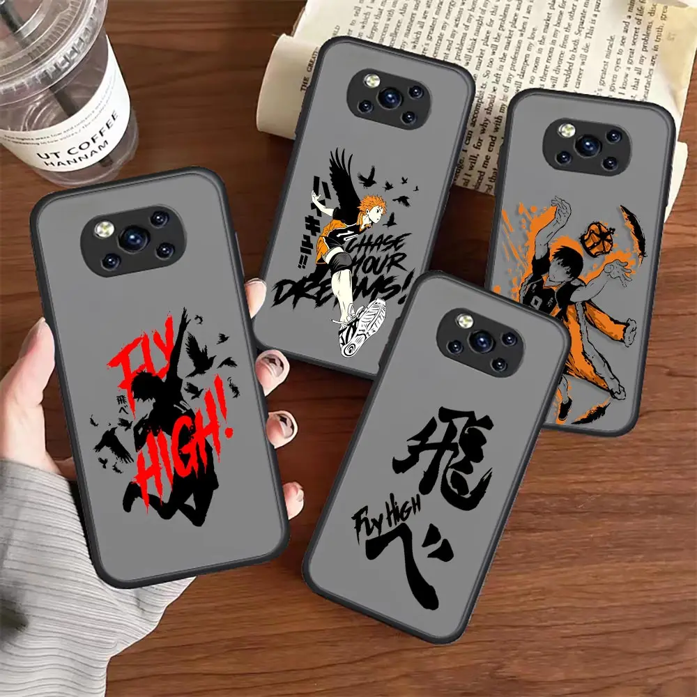 

Anime Oya Haikyuu Love Volleyball Matte Cover For Xiaomi Mi Poco F4 X4 M4 X3 M3 F3 Note10 Max 2 Phone Case Black Silicone Funda