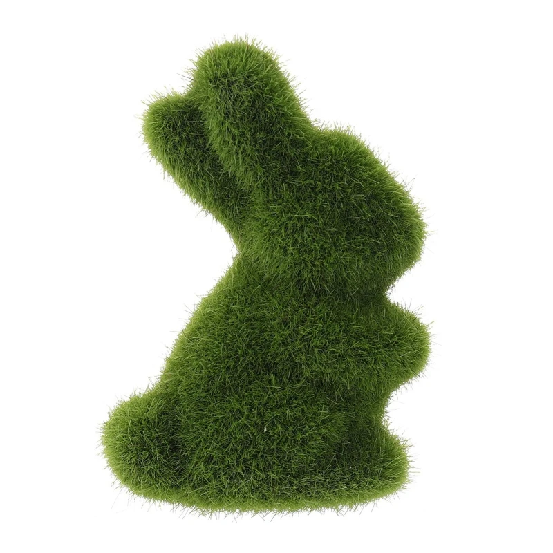 

Easter Moss Rabbit Statue Artificial Turf Grass Bunny Handmade Animal Figurines
