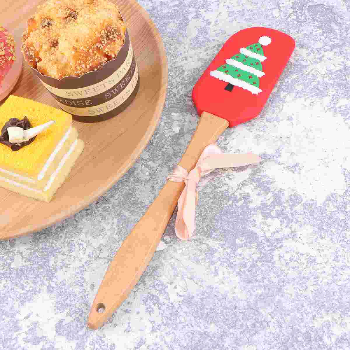 

Spatula Scraper Christmas Butter Cream Silicone Spreader Treecake Snowman Pastry Santa