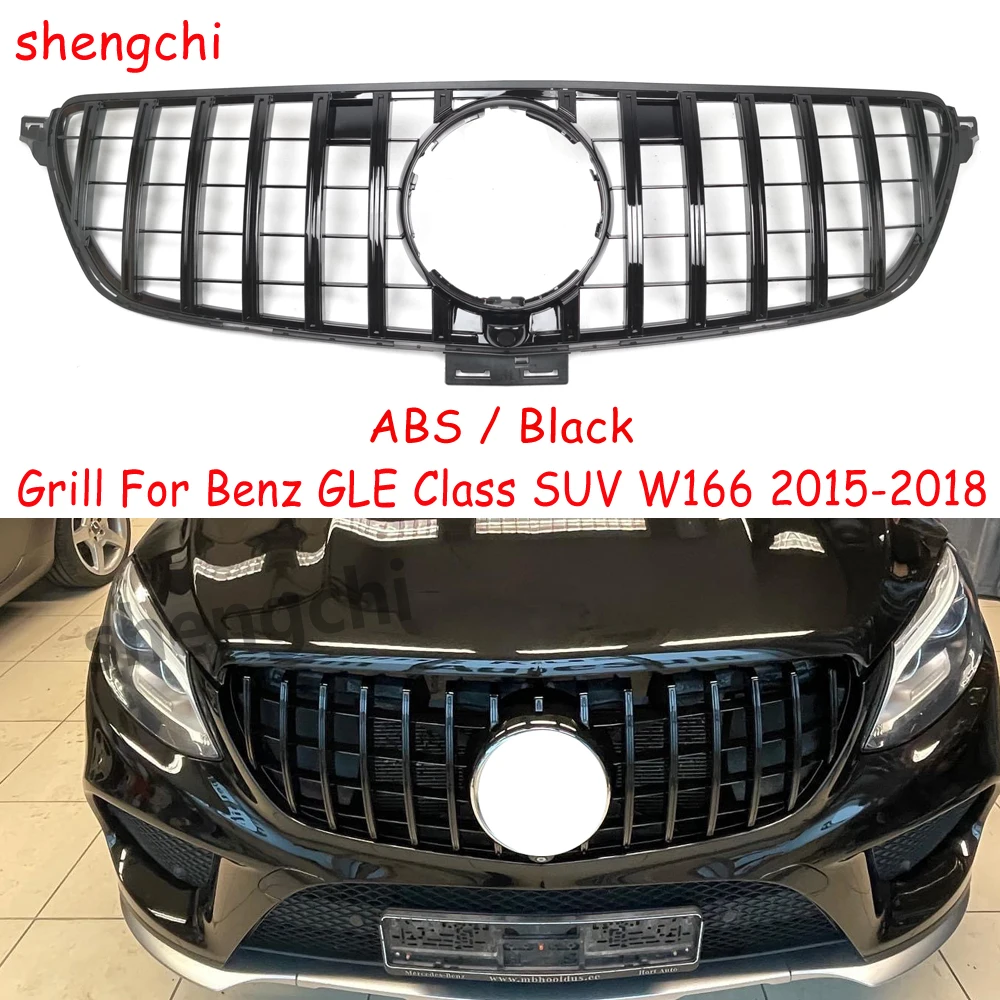 GLE W166 GT Style Front Bumper Grill For Mercedes Benz GLE Class SUV W166 GLE350 GLE400 GLE450 GLE500 GLE550 GLE43 2015-2018