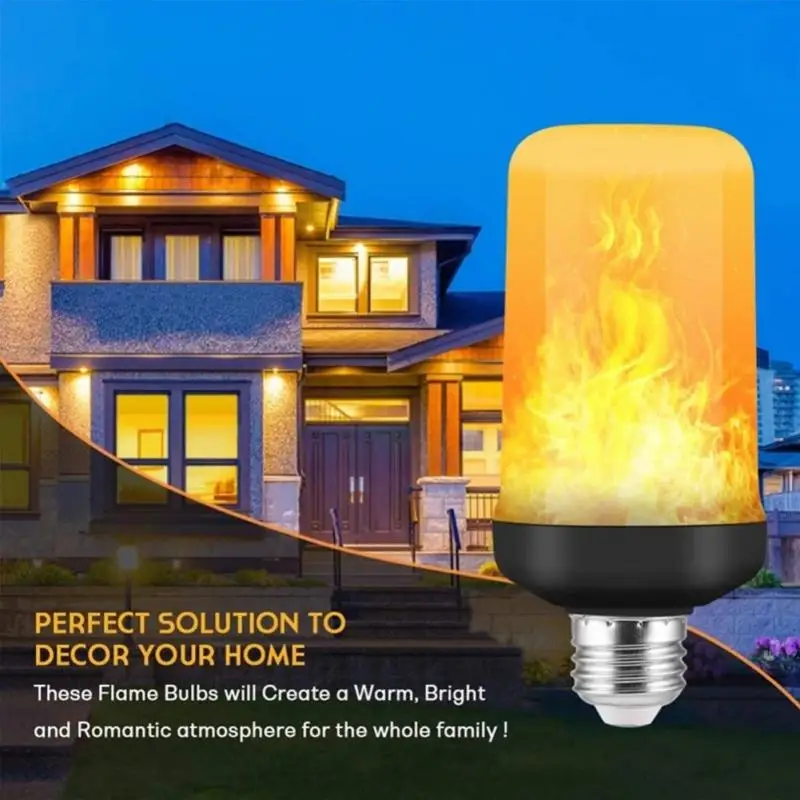 

E26 LED Flame Lamp B22 E27 Corn Bulb Creative Flickering LED Light Emulation Dynamic Flame Effect Light Bulb AC85V-265V For Home