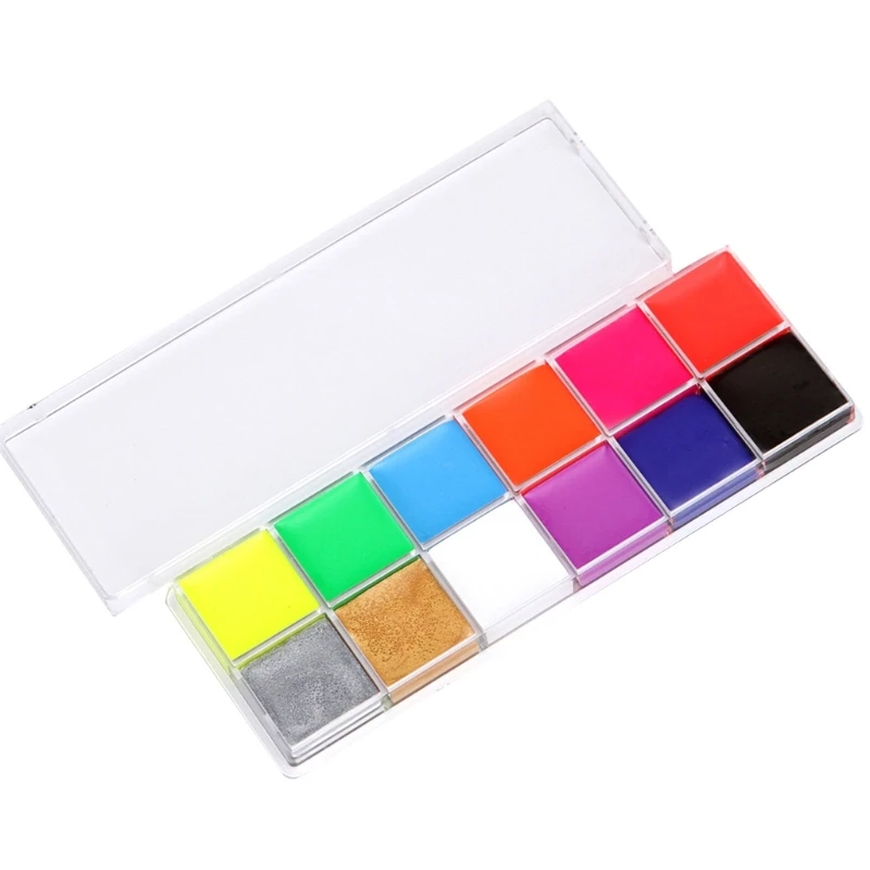 

Glow UV Blacklight Face Paint, 12 Color Washable Fluorescent Body Paint Palette