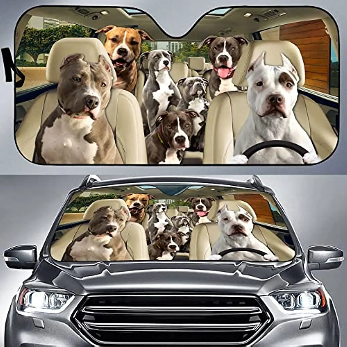 

Козырек от солнца для семейного автомобиля Pitbull Terrier, козырек от солнца для семейного вождения в поездке, козырек от солнца для лобового стекла, подарок для Pitbull T