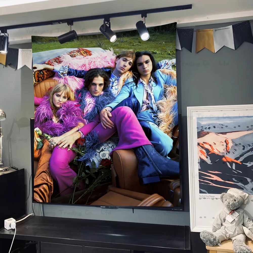 Maneskin Damiano David Chart Tapestry Home Decoration Hippie Bohemian Divination Wall Hanging Decor