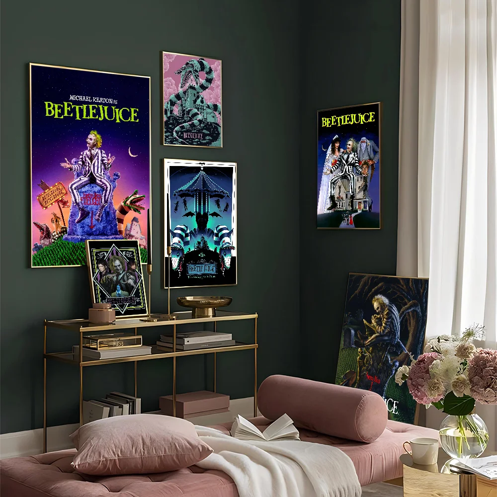 Classic Movie Beetlejuice Horror Comedy Anime Posters Sticky HD Quality Wall Art Retro For Home Kawaii Room Decor