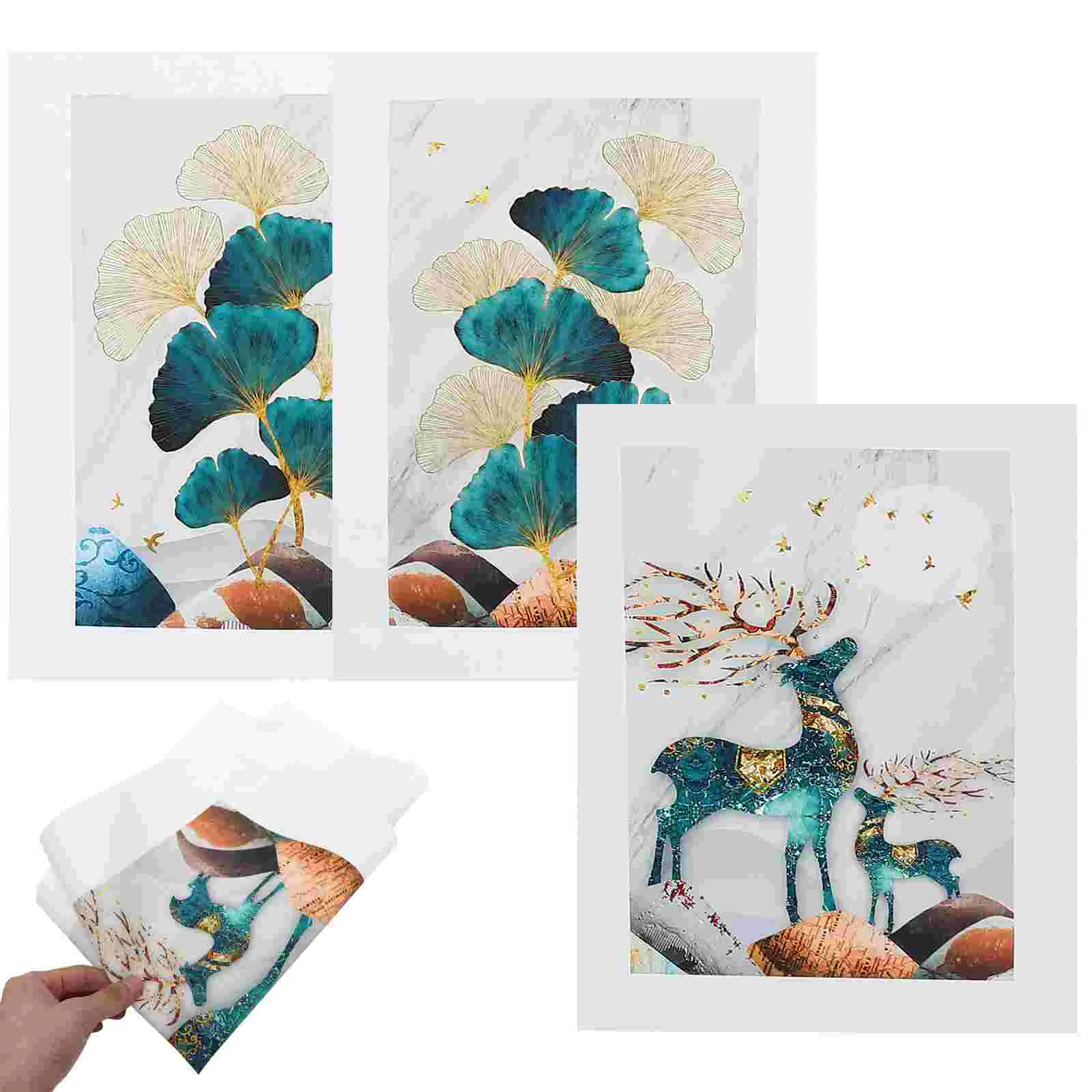 

Wall Decor Painting Canvas Prints Living Room Deer Picture Vintage Bedroom Decorative Artwork Ginkgo Leaf Oil Elk Aesthetic