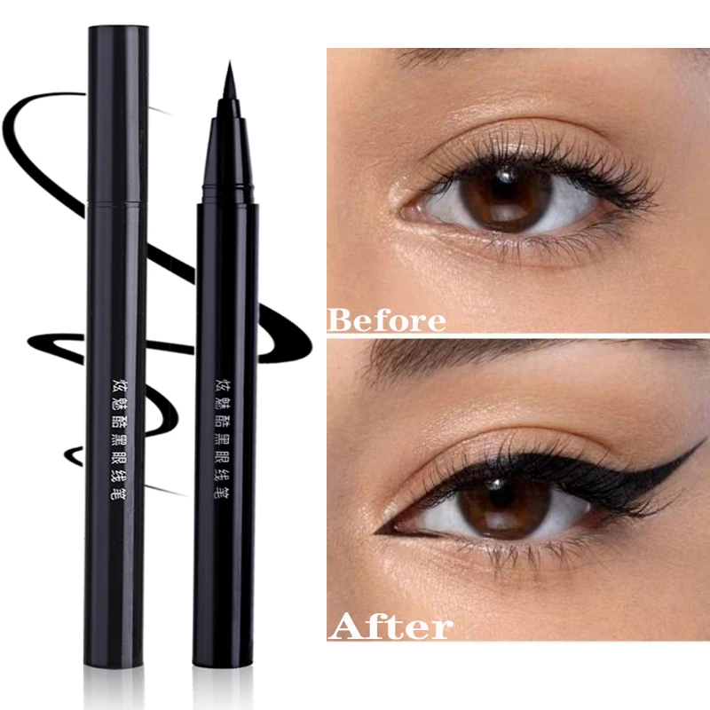 

Матовая черная жидкая подводка для глаз, водостойкая, с защитой от потливости, быстросохнущая подводка для глаз, карандаш, Косметика для макияжа глаз