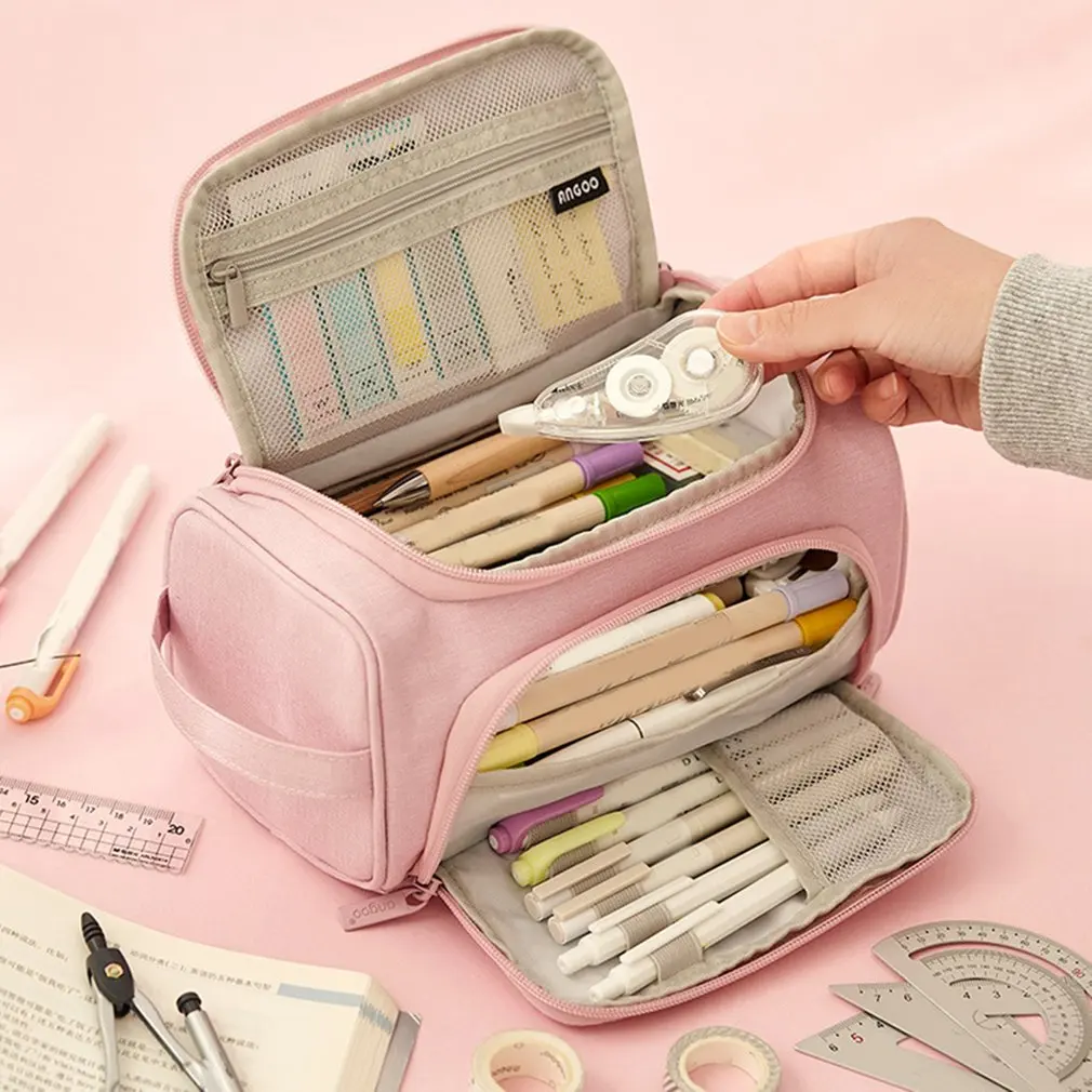 

Pencil Bag Multifunctional Large Capacity Pen Case Stationery Organizer Pouch Pencil Case Pocket School Storage Bag