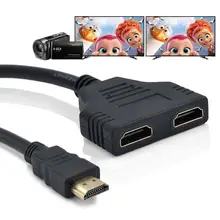 1 Input 2 HDMI Kabel Pemisah Kompatibel HD 1080P Video Switcher Adapter Output Port Hub untuk X-box PS3/4 DVD HDTV PC Laptop TV