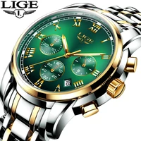 lige watch men top brand luxury stainless steel waterproof quartz wristwatch business sport watch for men date relogio masculino