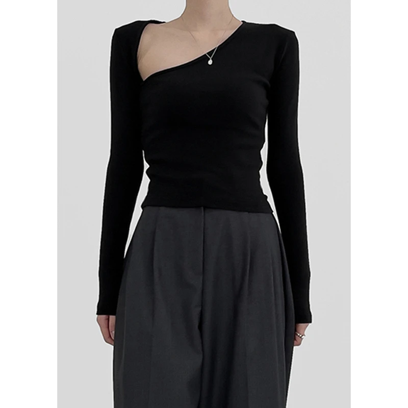 

Лидер продаж, сексуальный женский летний облегающий Топ Kf для занятий спортом и отдыха, футболка с открытыми плечами, футболка с длинным рук...