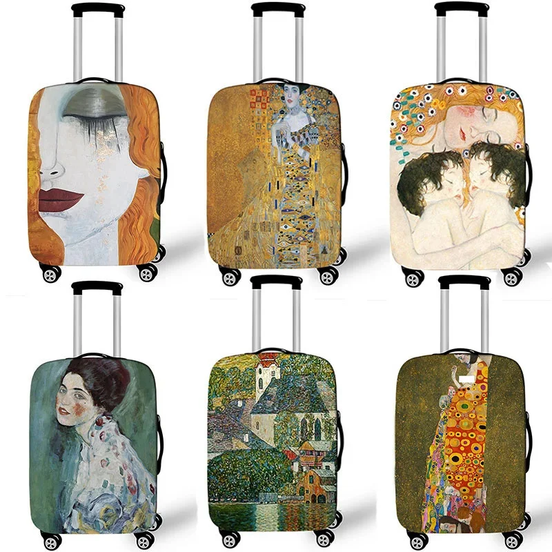 

Gustav Klimt Oil Painting Kiss Luggage Cover for Travel Portrait of Adele Bloch-Bauer Suitcase Cover Anti Dust Protective Covers