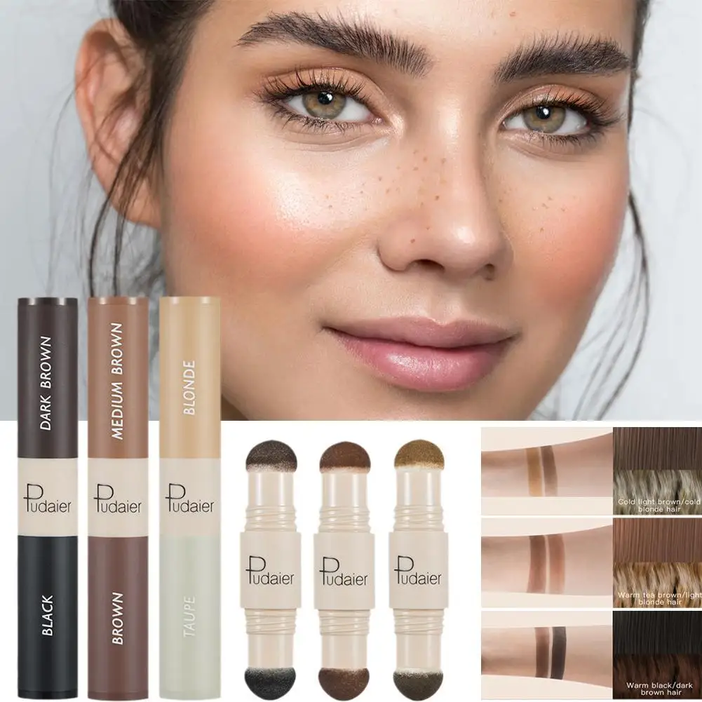 NEW 3 Colour Natural Stick Hair Line Contour Template Eyebrow Shaping Kit Stamp 1/4 Pieces Brow Stencil Long Lasting Waterproof