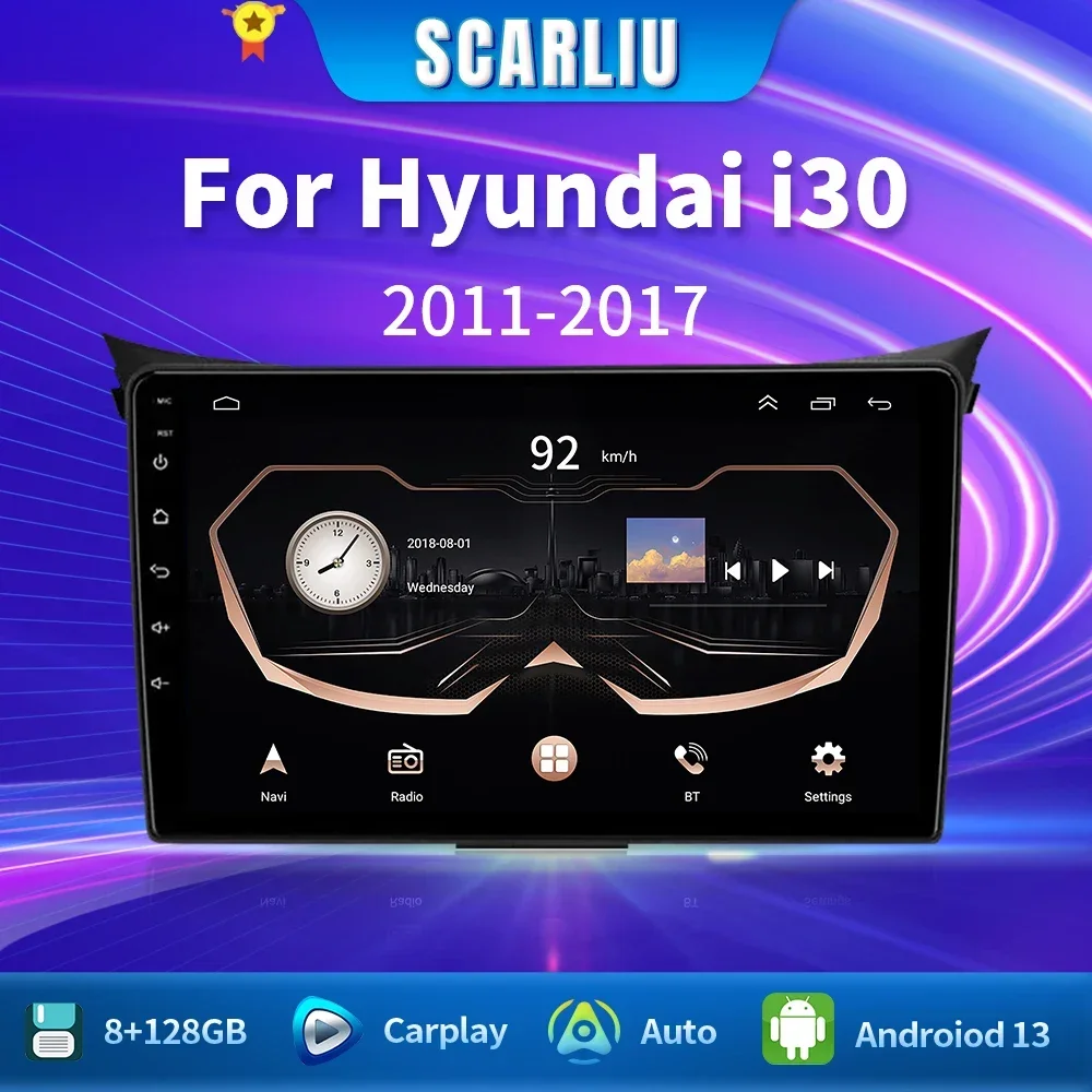 Мультимедийный видеоплеер для Hyundai Grand i30 2011-2017 2-диночная навигация 4G Carplay