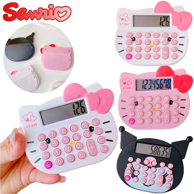 

8 Digits Sanrio Hello Kitty Mini Calculator Anime Portable Calculator Office Accounting Tool School Students Stationery Gifts