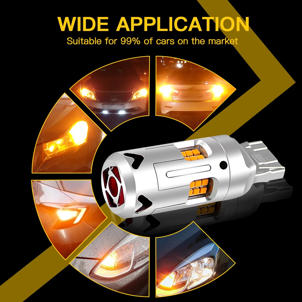 Фото 2×7443 W21/5W LED Дневные ходовые огни 7440 T20 W21W для Lada Vesta GFL SW Estate GFK/Granta 2192 2194 2191/Kalina II 2194 №2