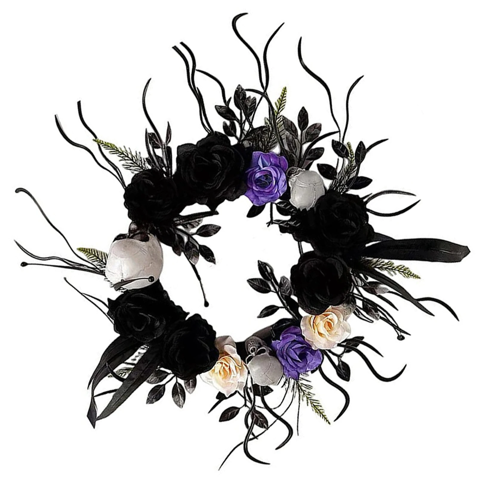 

Венки с черепами для входной двери, Хэллоуин, венок с черепом для входной двери, висячие украшения с ужасами на Хэллоуин вечерние гирлянда с ...