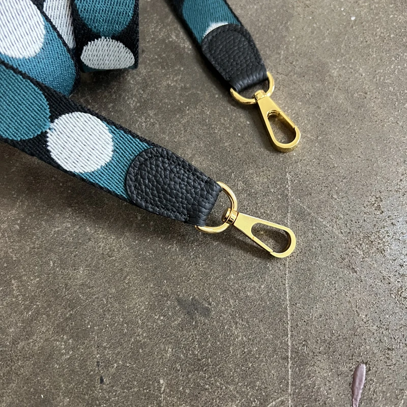 Evelyn Bag Belt Customization/Cowhide Material Bag Belt Shoulder/One-inch Wide Polka-dot Pattern Shoulder Strap