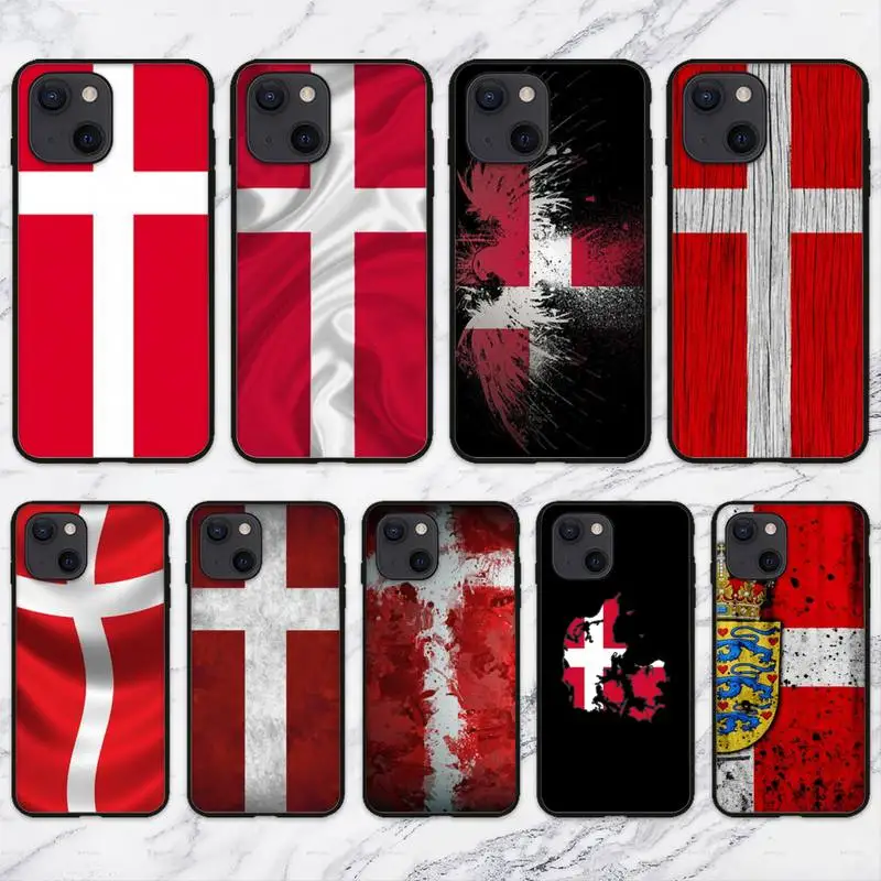 Чехол с датским флагом для телефона iPhone 11 12 Mini 13 14 Pro XS Max X 8 7 6s Plus 5 SE XR |