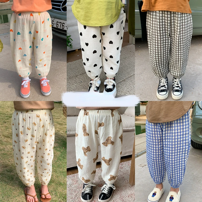 

Summer New Printed Lanterns Pants Casual Comfort Pants Thin Mosquito Proof Pants for Boys and Girls Kids Clothes Unisex