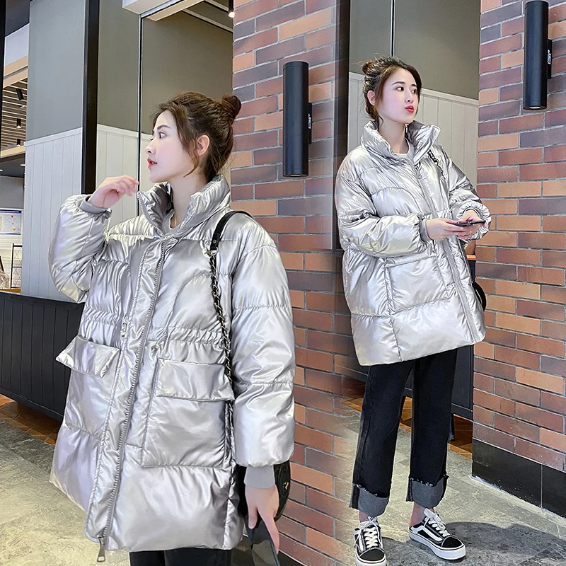 Bright Pink Puffer Jackets for Sweet Teenage Fashion Trends Winter Clothing Womens Warm Bubble Coats Ladies Oversized Streetwear