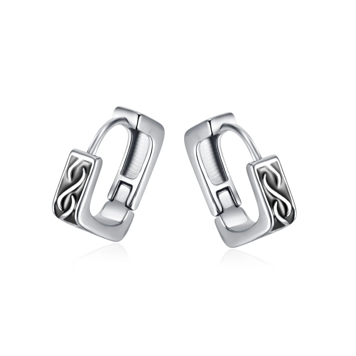 

Jewelry Personality Geometry Box Titanium Steel Earrings Street Retro Men's and Women's Neutral Stainless Steel Studs