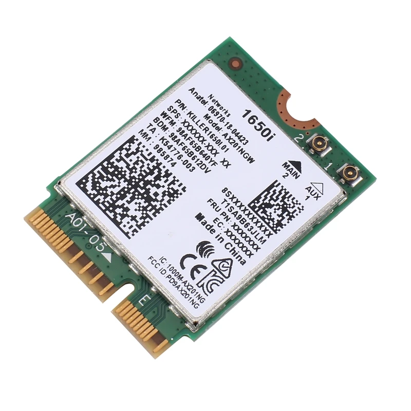 1650I AC AX201NGW Wi-Fi карта Wi-Fi6 двухдиапазонная беспроводная 802.11AX/A/B/G/N BT 5 0 ноутбук для