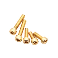 10pcs cap head socket screw grade 12 9 din912 allen key bolts screws alloy steel titanium plating gold metric m2 m2 5 m3 m4 m5