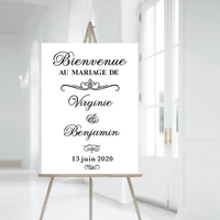 custom wedding sign decor vinyl decals french pattern stickers for wedding welcome mirror personalized any texts murals hw036