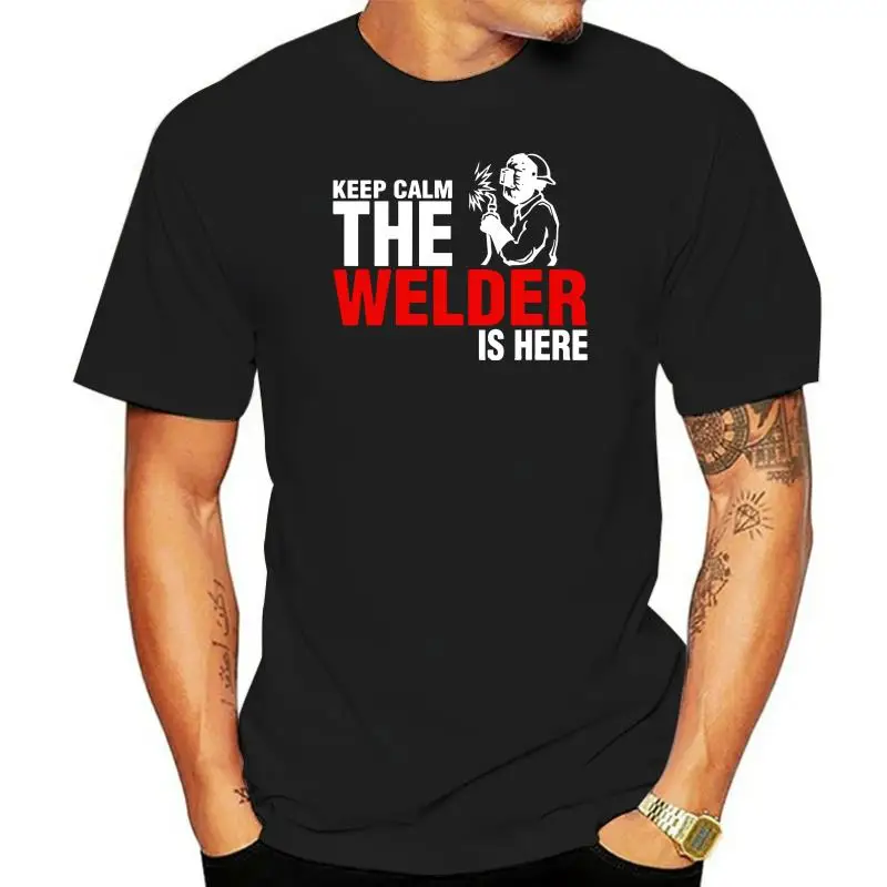 

Футболка Keep Calm с надписью «The Welders Is Here», хлопковые мужские футболки с длинными рукавами на заказ, модные мужские футболки 2022 года для стайлин...