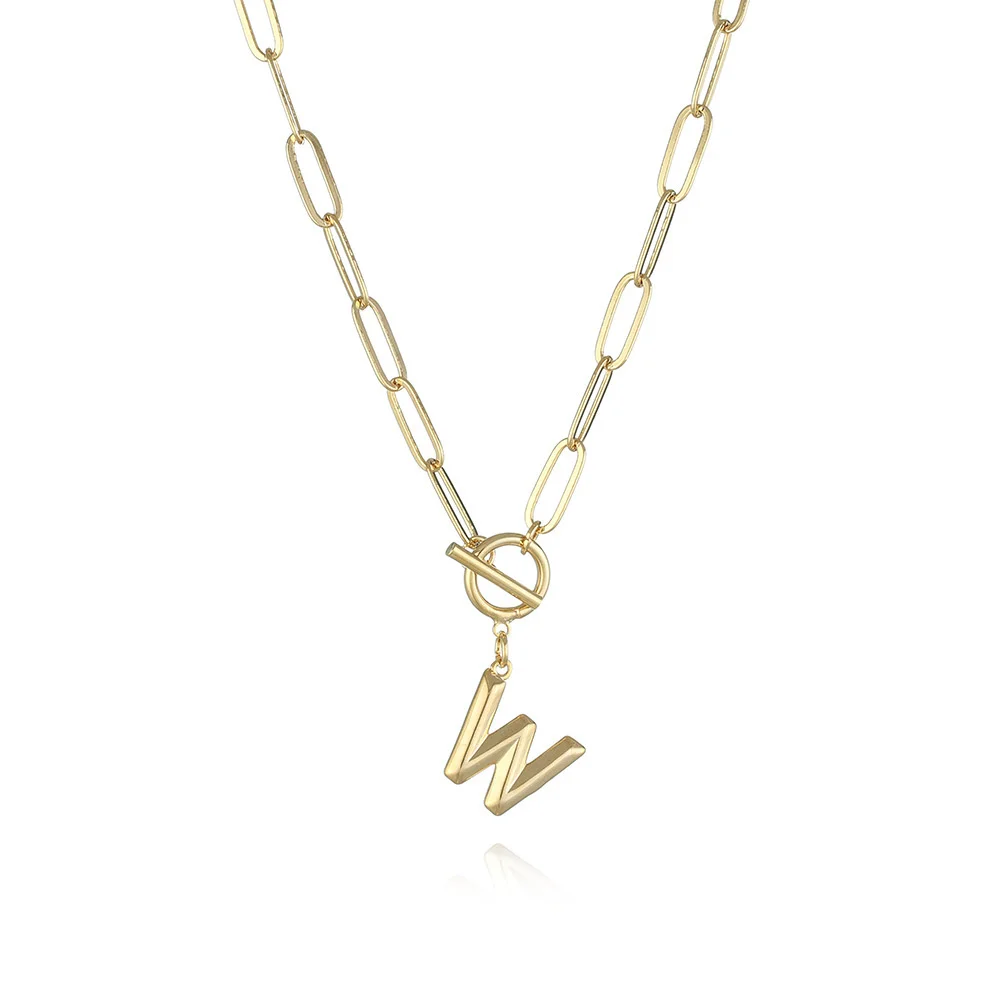 

The New Listing Gold Plated Trendy Hip Hop 26 English Letters Pendant Necklace