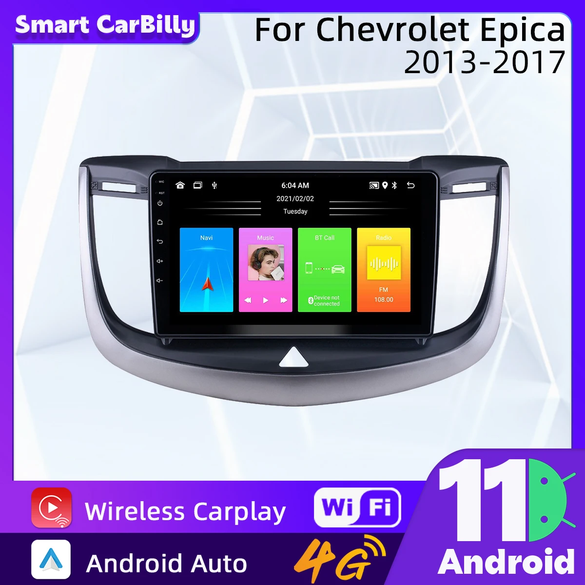 

Автомобильный стереоприемник Android для Chevrolet Epica 2013-2017, 2 Din, автомобильное радио, GPS, Bluetooth-совместимая навигация, мультимедийный плеер