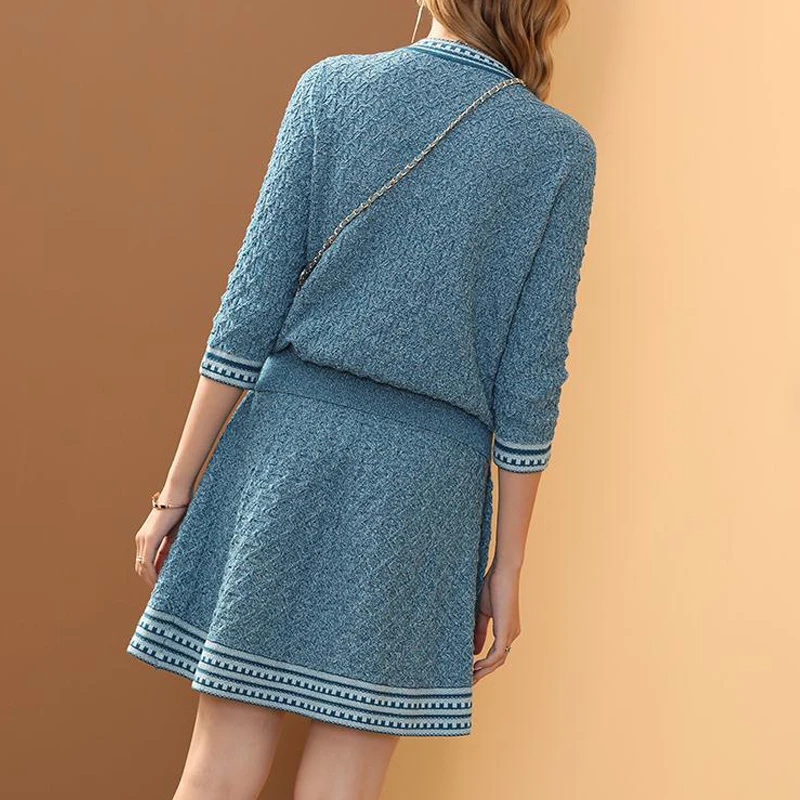 Женский комплект из двух предметов элегантный шикарный трикотажный топ с