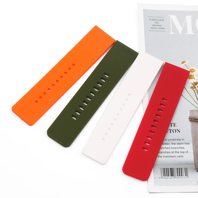 Men's silicone strap 26mm watch accessories for Garmin Panerhai men's and women's outdoor sports rubber watch band buckle