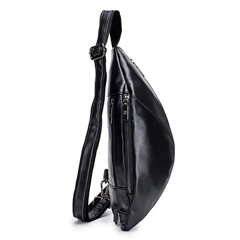 Genuine Leather Sling Chest Bag Women Handmade Crossbody Bag Vintage Unisex Messenger Hand BagPack Travel Triangle Shoulder Bag