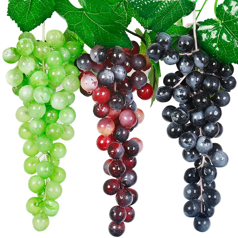 

Hanging Artificial Grapes DIY Artificial Fruits Plastic Fake Fruit For Home Garden Decoration Christmas Wedding Party Supplies