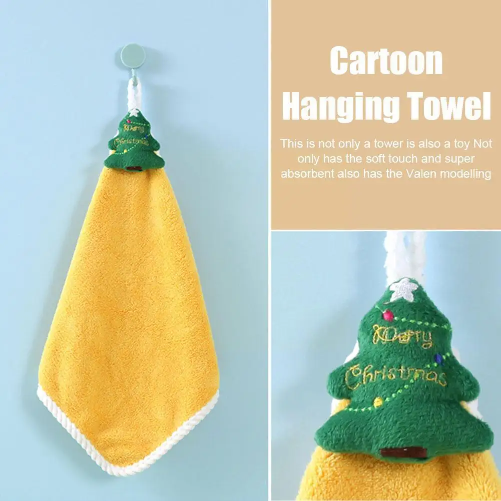

Cartoon Embroidery Super Soft Absorbent Hand Towel Towel Bathroom Hanging Kitchen Quick Drying L8K6