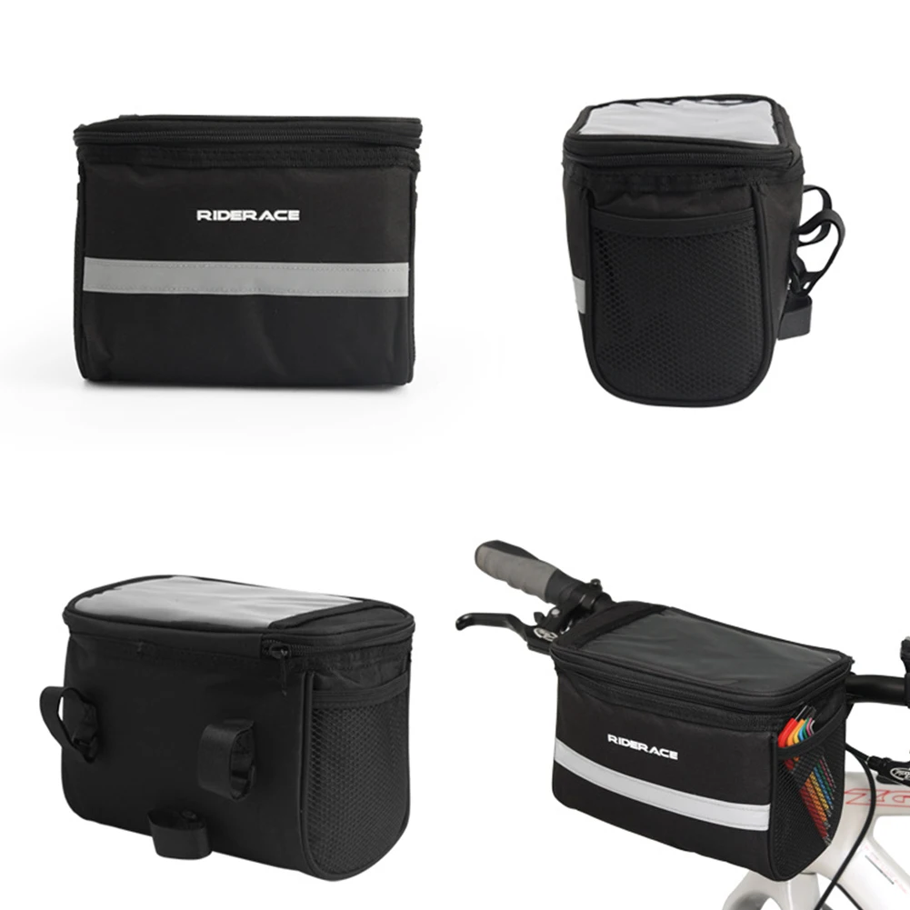 

Head Bag Bag 1pcs 265x165x135mm 290g Bicycle Black Folding Front Bag Handlebar Bag Reflective Strip Waterproof