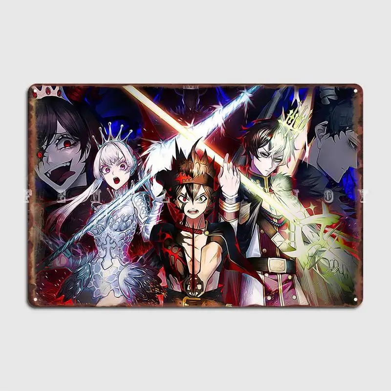 

Asta Black Clover Anime Poster Metal Plaque Decoration Club Party Wall Decor Garage Club Tin Sign Poster