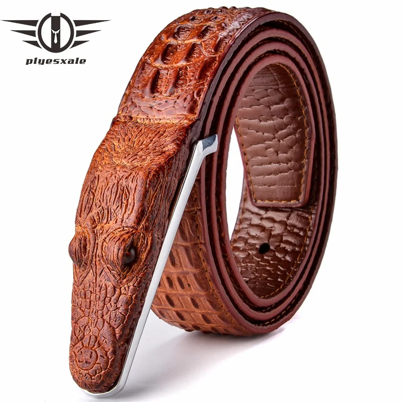 Plyesxale Brand Mens Belts Luxury Leater Desiner Belt Men i Quality Ceinture omme Crocodile Cinturones ombre  B2