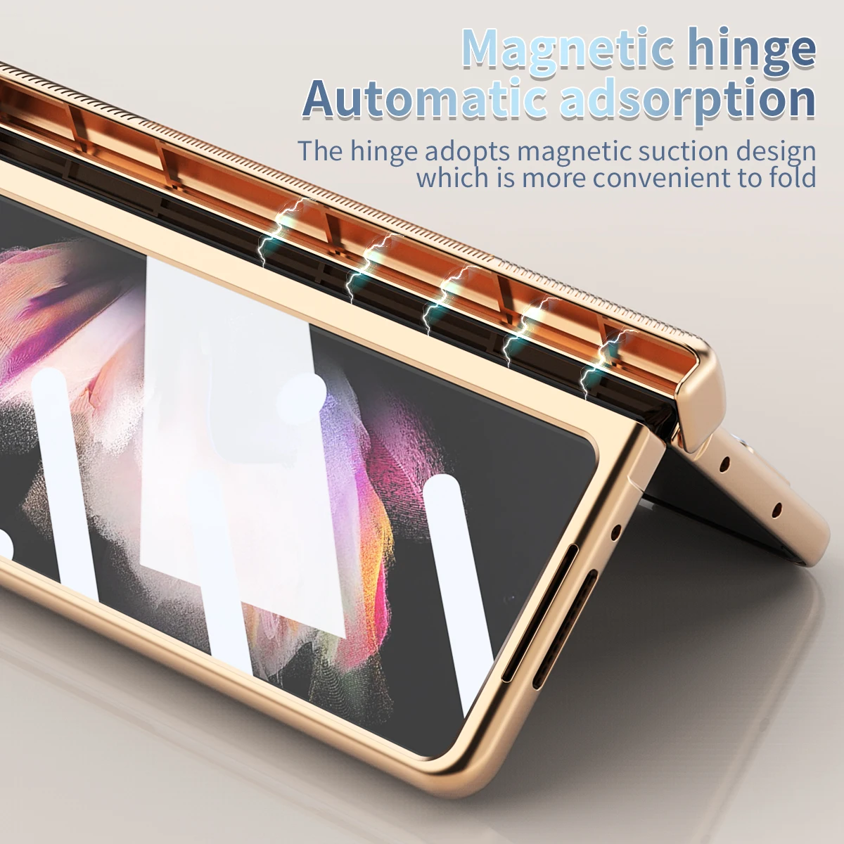 Luxury Plating S Pen Holder Clear Case for Samsung Galaxy Z Fold 3 4 Fold4 5G Fold3 Fold 2 Fold2 with Screen Protector Film