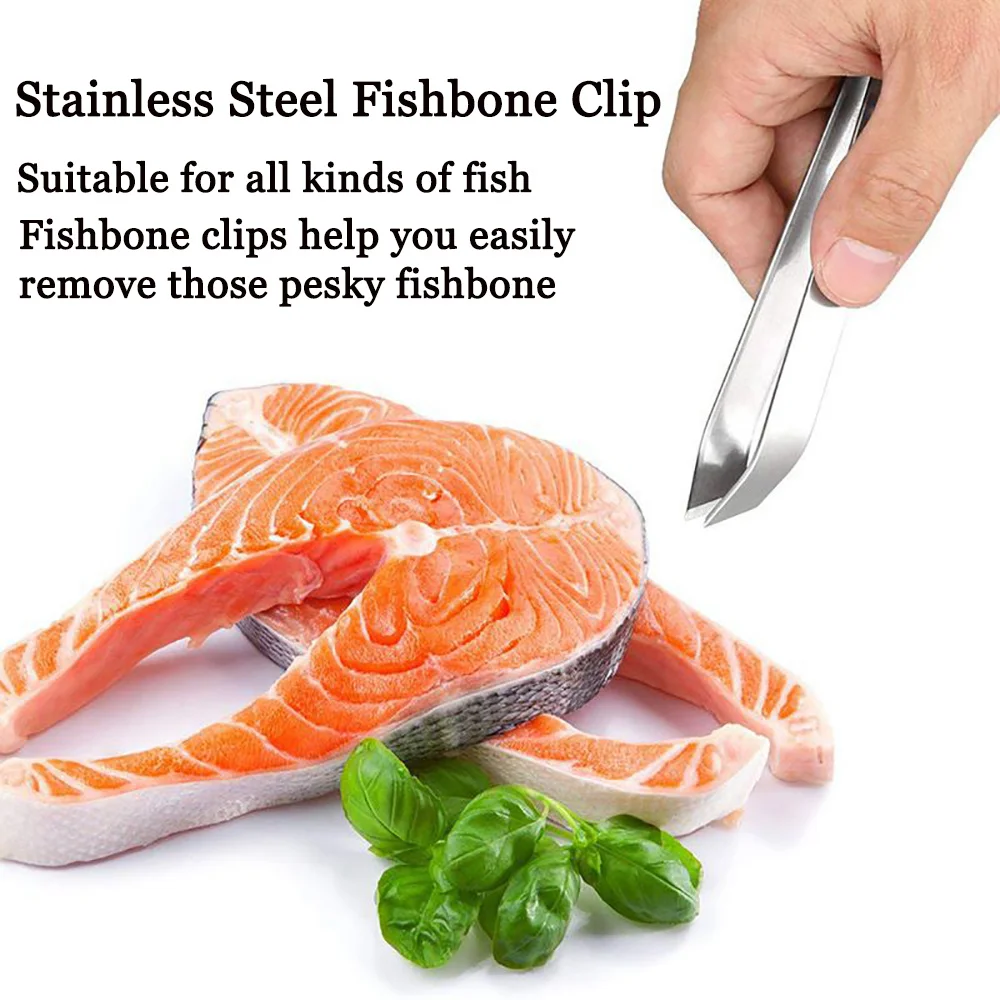 

1Pcs Stainless Steel Fishbone Tweezers Clamp Puller Fishbone Puller Clamp To Take Kitchen Seafood Gadgets
