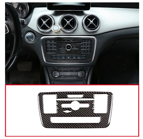 

Real Carbon Fiber Car Center Console CD Decoration Sticker For Mercedes Benz GLA CLA A Class W176 C117 X156 2015-18 Accessories