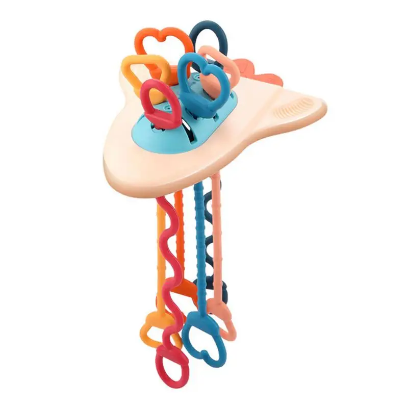 

Montessori Sensory Toys Silicone Pull String Toys Food Grade Silicone Pull String Activity Toy Pull String & Stacking Toys For