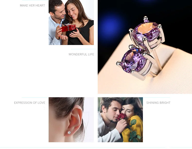 

Simple new 925 silver earrings four-claw diamond zircon earrings jewelry wholesale luxury jewelry korean fashion