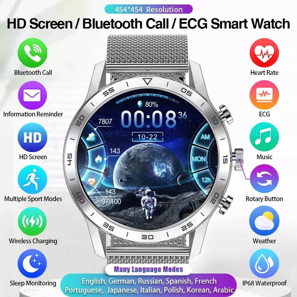 

Смарт-часы мужские с поддержкой bluetooth, 454*454, экран hd 1,39